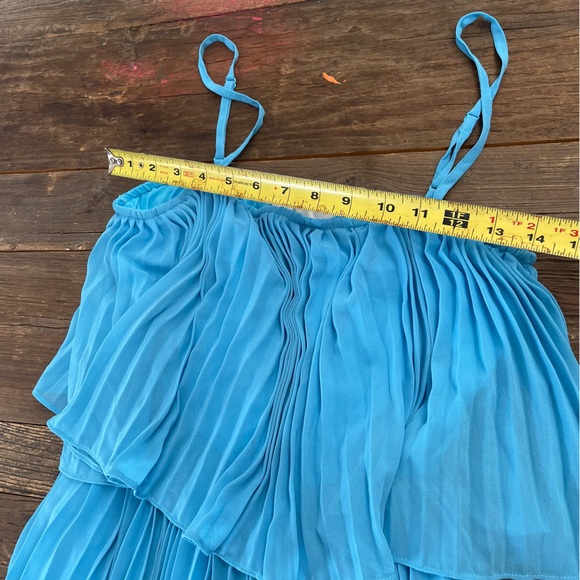 HAUSEN Women's Pleated Romper Size S In Azure Blue - Picture 5 of 9